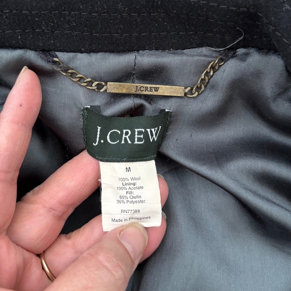 J. Crew Classic Black 100% Wool Pea Coat - Picture 2 of 6